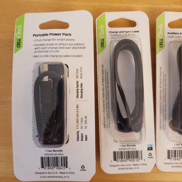 CELLCandy Portable Power Pack, Sync Cable, USB Wall Charger - Picture 5 of 6